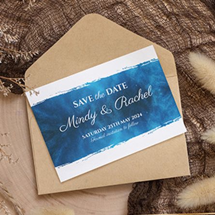 Marine Blue Save The Date Card