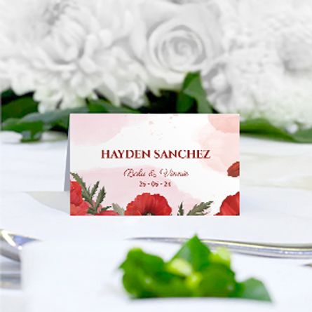 Bright Poppy place card