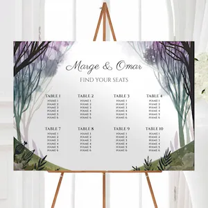 Magical Enchanted Forest table plan