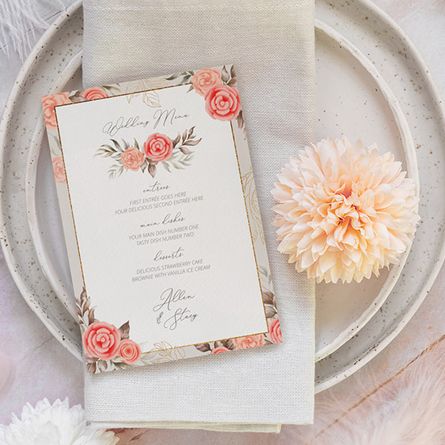 wedding menu printing