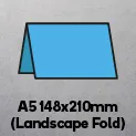 A5 landscape when folded (210 x 148mm)