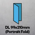 DL portrait when folded (99 x 210mm)