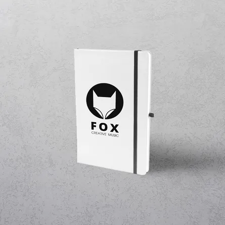 A5 White Notebook with Strap