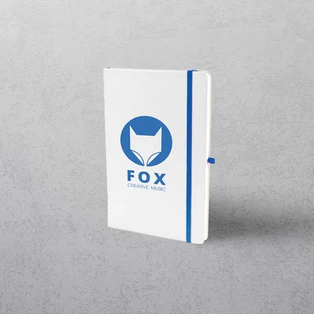 A5 White/Blue Notebook with Strap