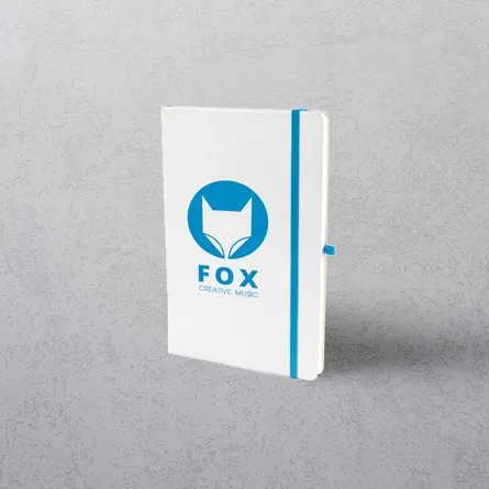 A5 White/Royal Notebook with Strap