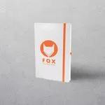 A5 White/Orange Notebook with Strap