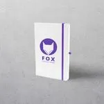 A5 White/Purple Notebook with Strap