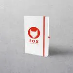 A5 White/Red Notebook with Strap