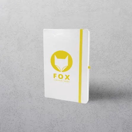 A5 White/Yellow Notebook with Strap