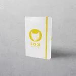 A5 White/Yellow Notebook with Strap