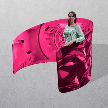 Fabric Booth with Person