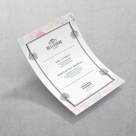 Antibacterial menu printing