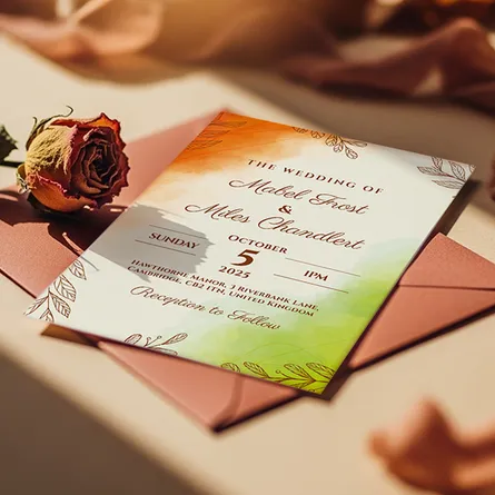 Aumtumn-Flower-Cosy-Wedding Invite