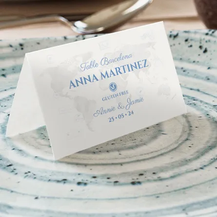 Blue Wedding Place Cards