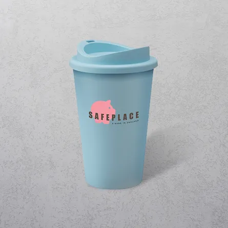 Apprintable Coloured Travel Cup Light Blue