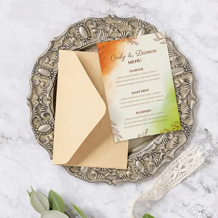 cozy autumn wedding menu