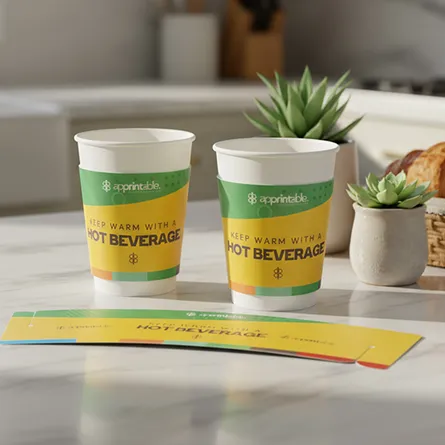 Kitchen Counter With Paper Cup Sleeves
