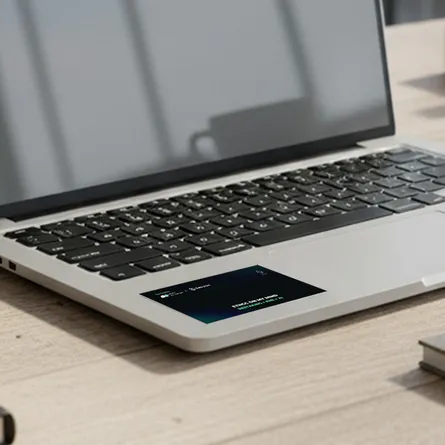 Laptop with Business Card Sticker
