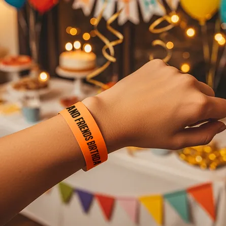 Neon-Birthday-Orange-Paper-Wristbands