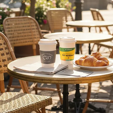 Outdoor Cafe Paper Cup Sleeves