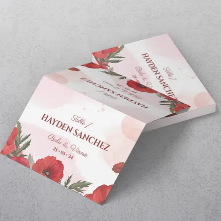 Poppy Wedding Place Cards