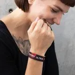 Smiley Women With Red Full Colour Wristband