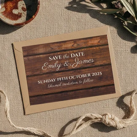 Rustic Save The Date Card