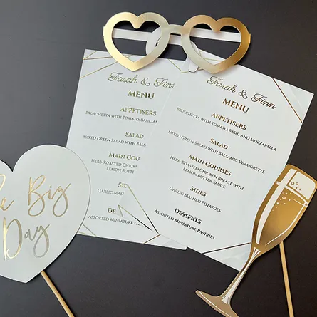 Wedding Menu Foiled