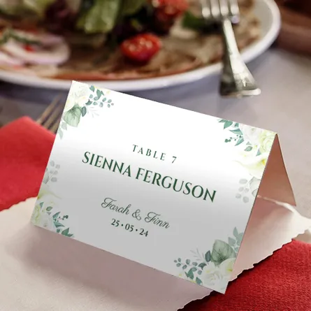 Floral Wedding Place Card