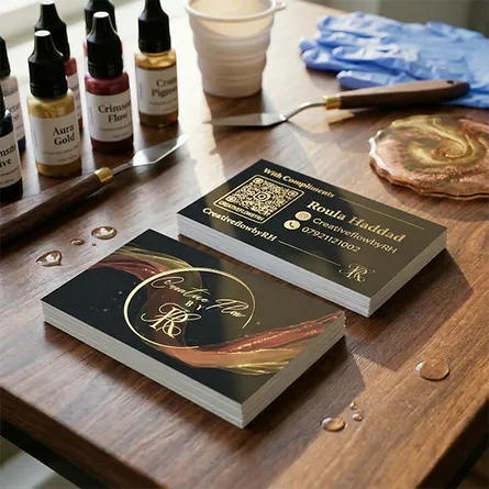 artistic gold foiling business cards