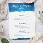 blue wedding menu