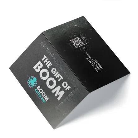 custom printed boom battle bar gift card holder