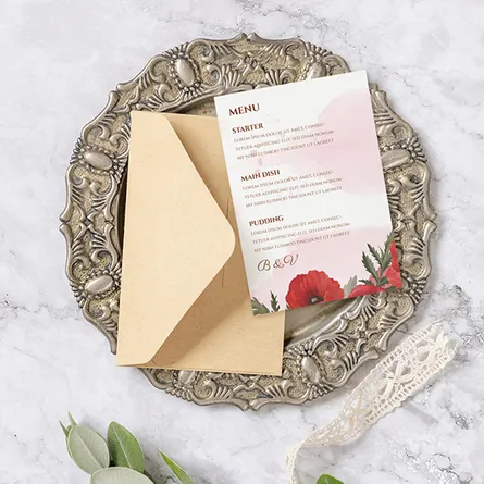 poppy wedding menu