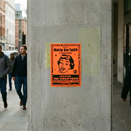 city fluorescent orange day glo posters