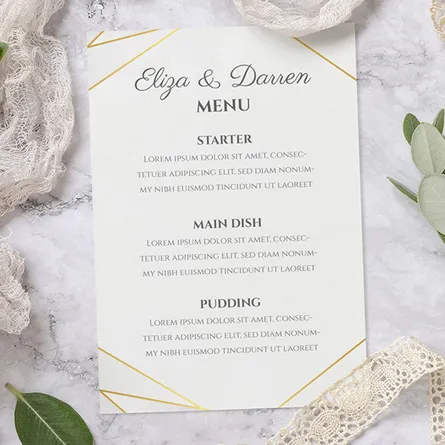 classy wedding menu