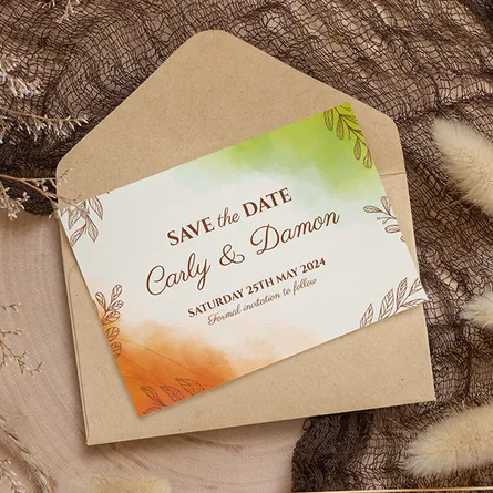 cosy autumn save the date card