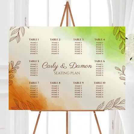 cosy Autumn wedding seating plan