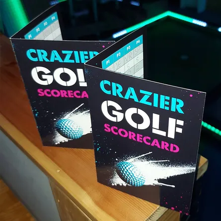 Boom Battle Bar Crazier Golf Scorecard