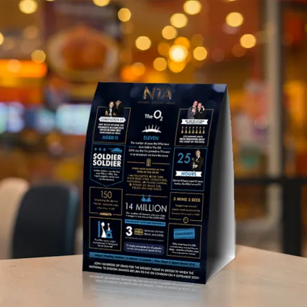 Custom Menu Tent Card