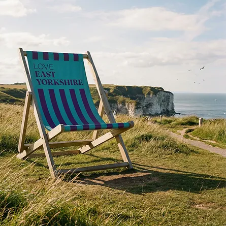 giant deck chair east yorkshire coastal viewpoint