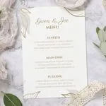 Gold leaf wedding menu
