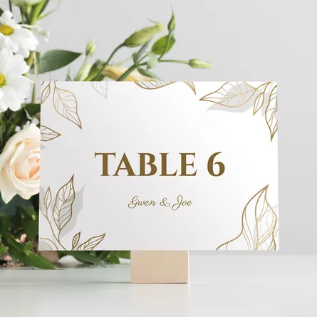 gold leaves table number