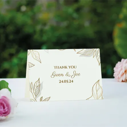 gold wedding thank you cards