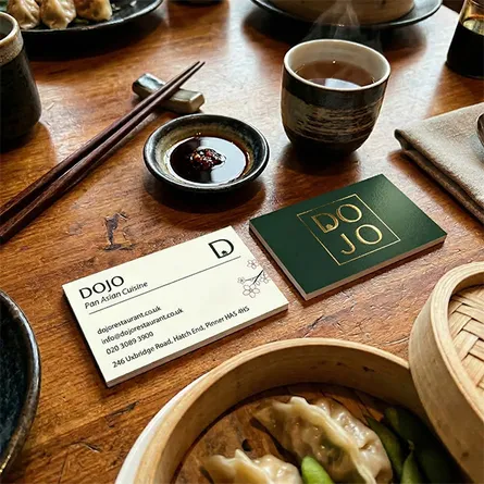 gold foiling restaurant business cards
