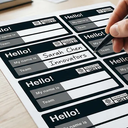 handwritten personalised name tag stickers