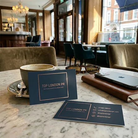 london pr copper foiling business cards