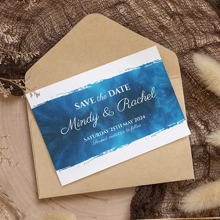 marine blue save the date