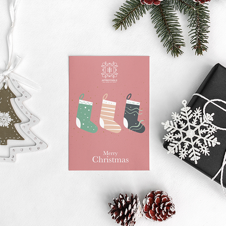 Logo Christmas Stockings Card