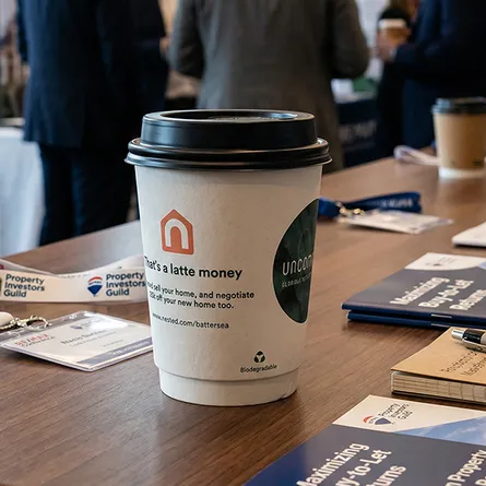 personalised biodegradable paper cups at conference