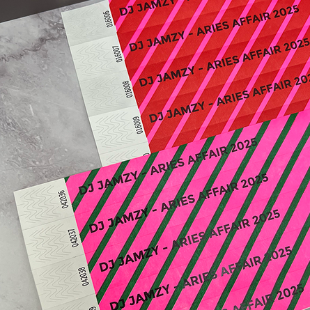 pink green striped wristband printing